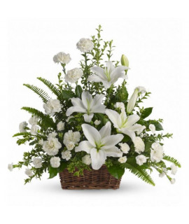 Peaceful White Lilies Basket